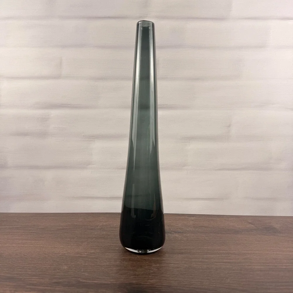 Blenko 5616B Charcoal Glass Vase Wayne Husted Mid Century Modern